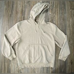 Vintage Y2K Faded Latte Nike Mini Swoosh Hoodie Size medium Distressed